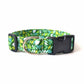 Green Geometric Shapes Dog Collar - Handmade by Kira's Pet Shop