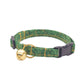 Green Cat Collar - Green & Gold Marble Quartz Pattern - Breakaway Cat Collar - Handmade by Kira's Pet Shop