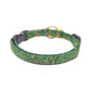 Green Cat Collar - Green & Gold Marble Quartz Pattern - Breakaway Cat Collar - Handmade by Kira's Pet Shop