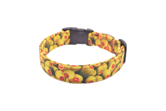 Realistic Green Olives Dog Collar - Handmade by Kira's Pet Shop