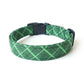 Green Plaid Dog Collar - Handmade by Kira's Pet Shop