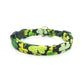 Green Shamrock Cat Collar - St. Patrick's Day Breakaway Cat Collar - Green Clovers on Black - Handmade by Kira's Pet Shop