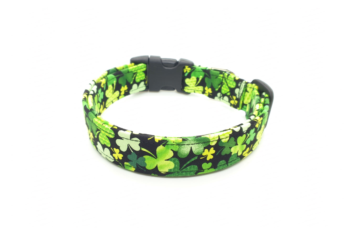 Green Shamrock St. Patrick's Day Dog Collar - Handmade by Kira's Pet Shop