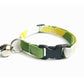 Green Geometric Cat Collar - Green, Yellow & White Geometric Pattern - Breakaway Cat Collar - Handmade by Kira's Pet Shop