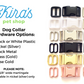 Kira's Pet Shop Dog Collar Hardware Options - Choose from black or white plastic, nickel (silver), black metal, brass (gold), or rose gold