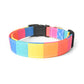 Wide Rainbow Stripes Dog Collar - Handmade by Kira's Pet Shop
