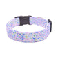 Lilac Purple & Colorful Abstract Spots Dog Collar - Handmade by Kira's Pet Shop