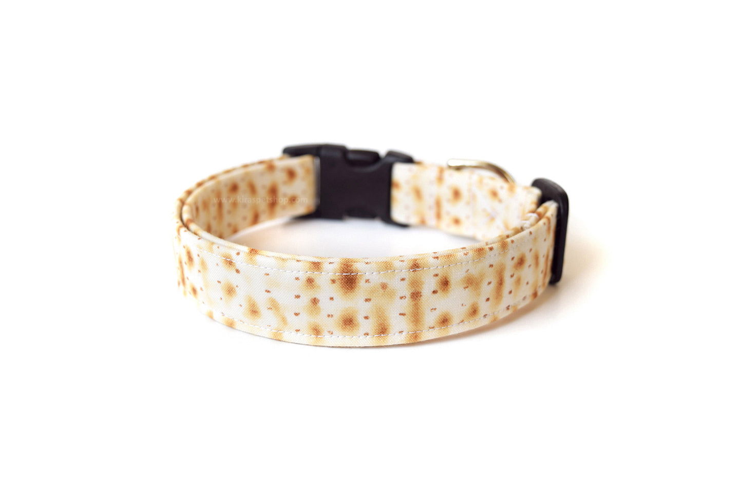 Matzah Dog Collar - Realistic Matzo Pattern for Passover - Jewish Dog Collar - Handmade by Kira's Pet Shop