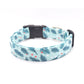 Mint Blue Holly Winter Dog Collar - Handmade by Kira's Pet Shop