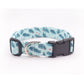 Mint Blue Holly Winter Dog Collar - Handmade by Kira's Pet Shop