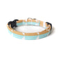 Modern Cat Collar - Light Blue & Gold - Breakaway Cat Collar - Handmade by Kira's Pet Shop