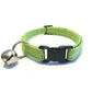 Green Cat Collar - Modern Green Geometric Lines - Breakaway Cat Collar - Handmade by Kira's Pet Shop