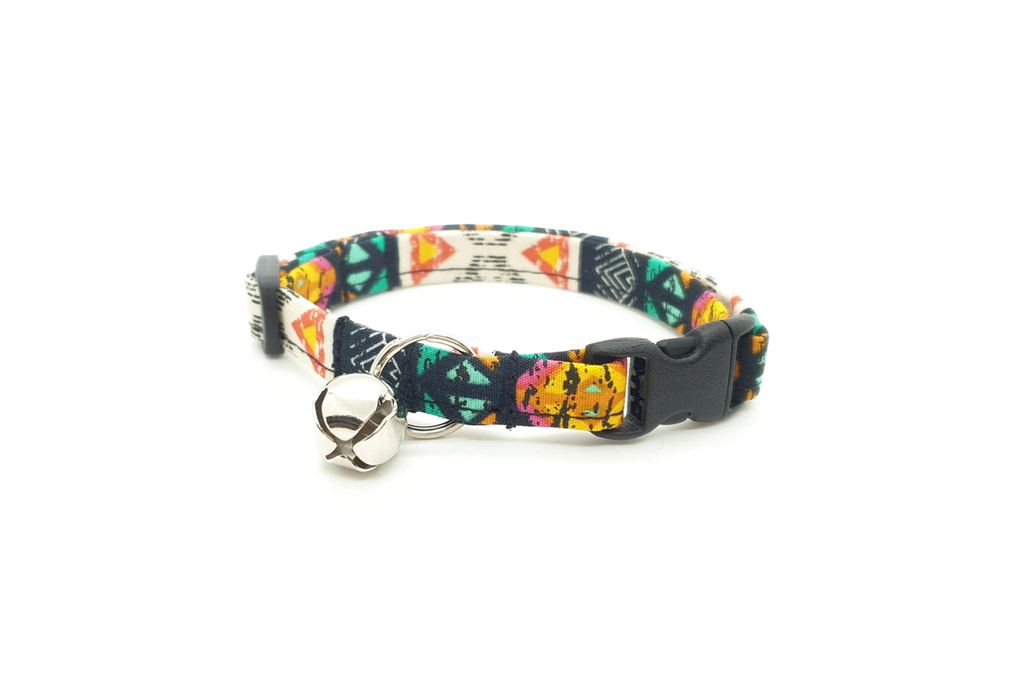 Modern Southwest Cat Collar - Multicolor Tribal Breakaway Cat Collar - Handmade by Kira's Pet Shop