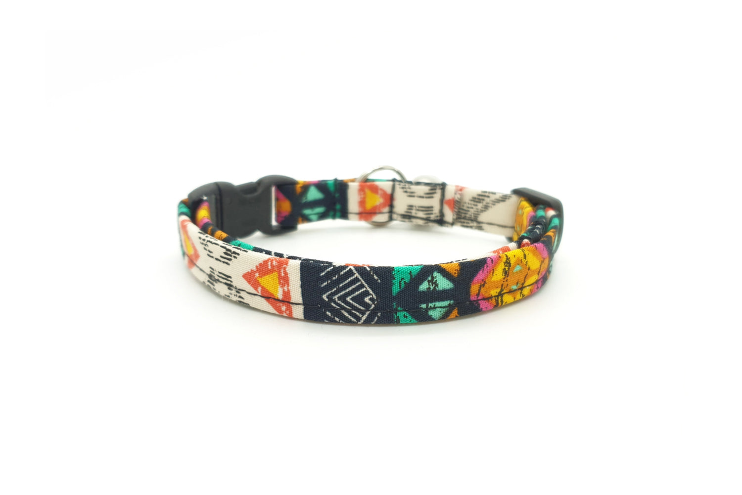 Modern Southwest Cat Collar - Multicolor Tribal Breakaway Cat Collar - Handmade by Kira's Pet Shop