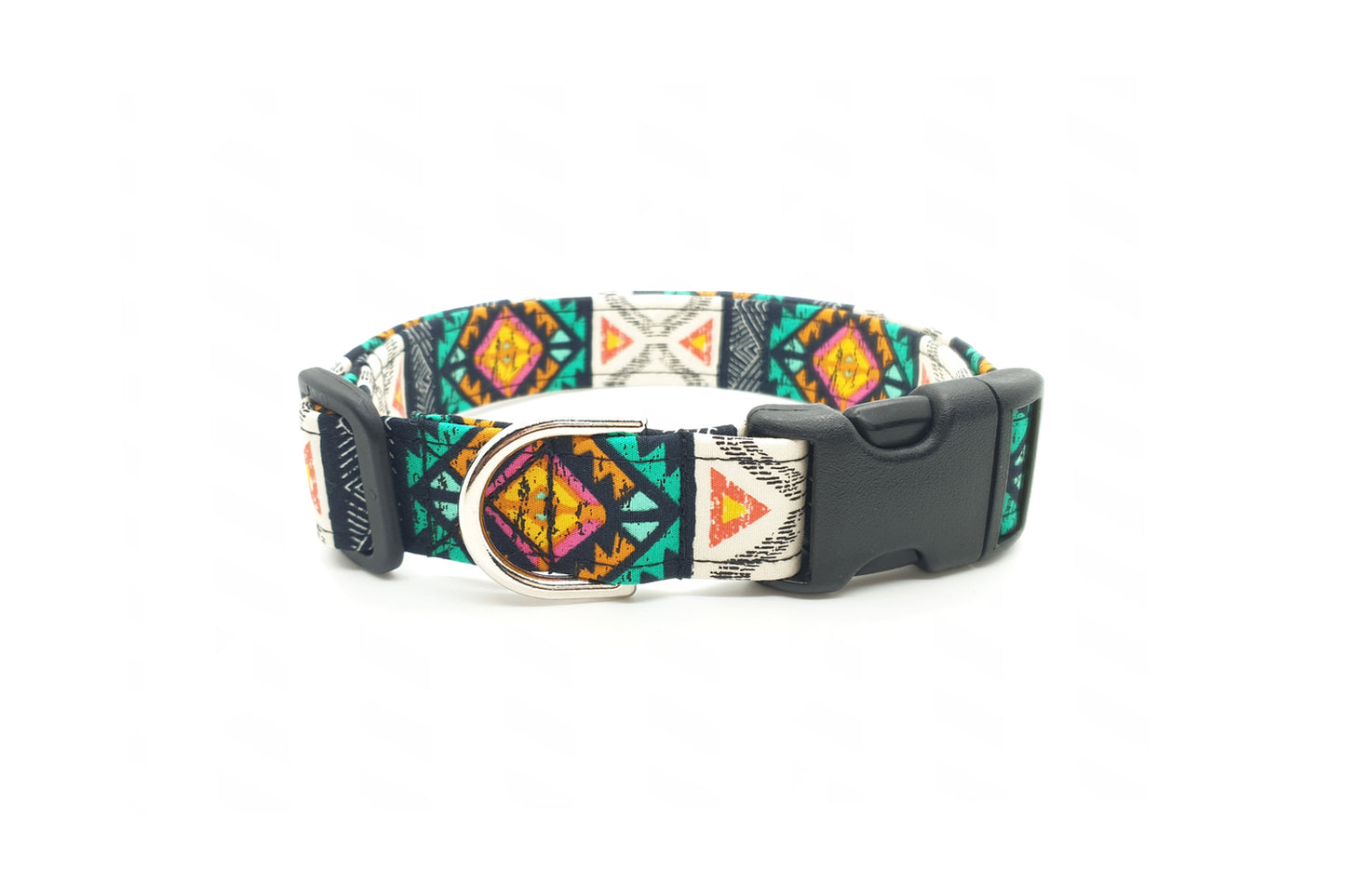 Modern Multicolor Southwest Tribal Dog Collar - Handmade by Kira's Pet Shop
