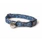 Navy Blue Cat Collar - Navy Rain Pattern - Breakaway Cat Collar - Handmade by Kira's Pet Shop 