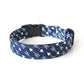 Navy Blue & White Arrows Dog Collar - Handmade by Kira's Pet Shop