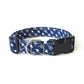 Navy Blue & White Arrows Dog Collar - Handmade by Kira's Pet Shop