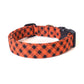 Orange & Black Plaid Dog Collar - Handmade by Kira's Pet Shop