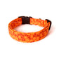 Orange Floral Dog Collar - Handmade by Kira's Pet Shop