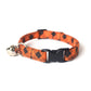 Orange Cat Collar - Orange & Black Plaid Halloween Breakaway Cat Collar - Handmade by Kira's Pet Shop