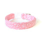 Pastel Pink Floral Dog Collar - Handmade by Kira's Pet Shop