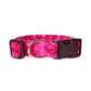 Hot Pink Dog Collar - Quartz Crystal Pattern Collar - Handmade by Kira's Pet Shop