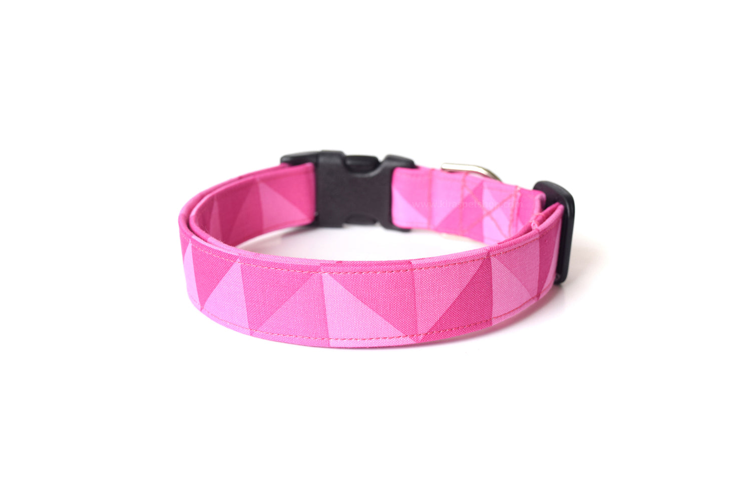 Pink Geometric Dog Collar - Handmade by Kira's Pet Shop