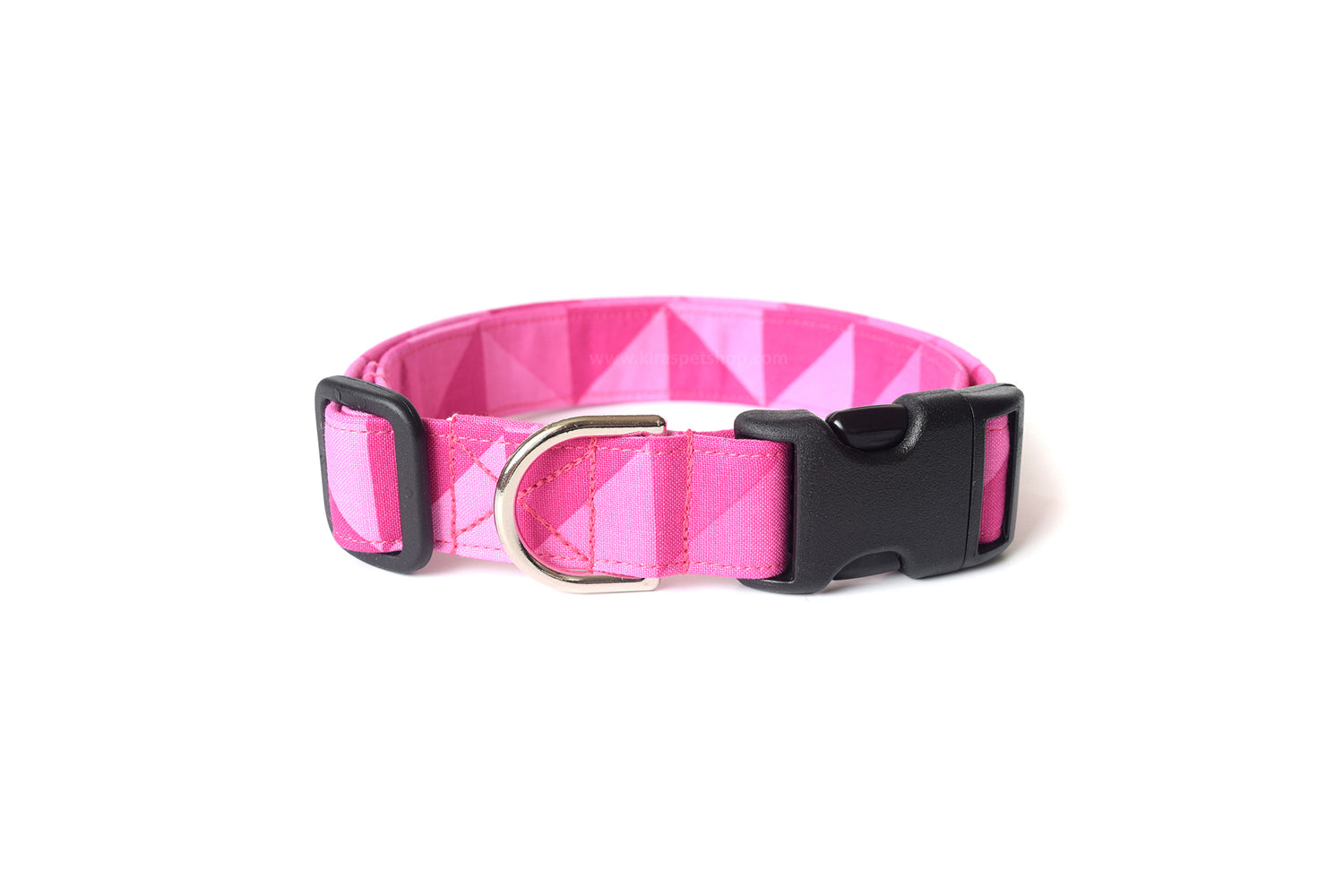 Pink Geometric Dog Collar - Handmade by Kira's Pet Shop