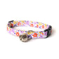 Purple Floral Cat Collar - Purple, Orange & Yellow Flowers - Breakaway Cat Collar - Handmade by Kira's Pet Shop