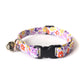 Purple Floral Cat Collar - Purple, Orange & Yellow Flowers - Breakaway Cat Collar - Handmade by Kira's Pet Shop