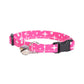 Hot Pink Stars & Dots Breakaway Cat Collar - Mid Century Modern Pink Cat Collar - Handmade by Kira's Pet Shop