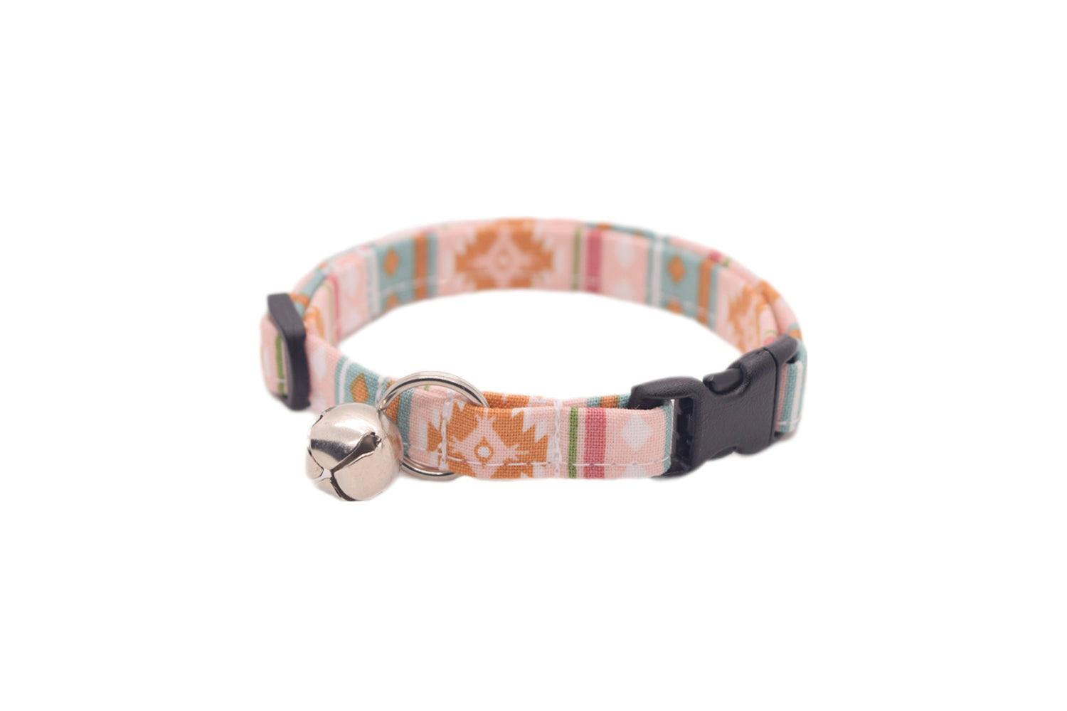 Pink Cat Collar - Girly Pink Southwest Tribal Breakaway Cat Collar - Handmade by Kira's Pet Shop