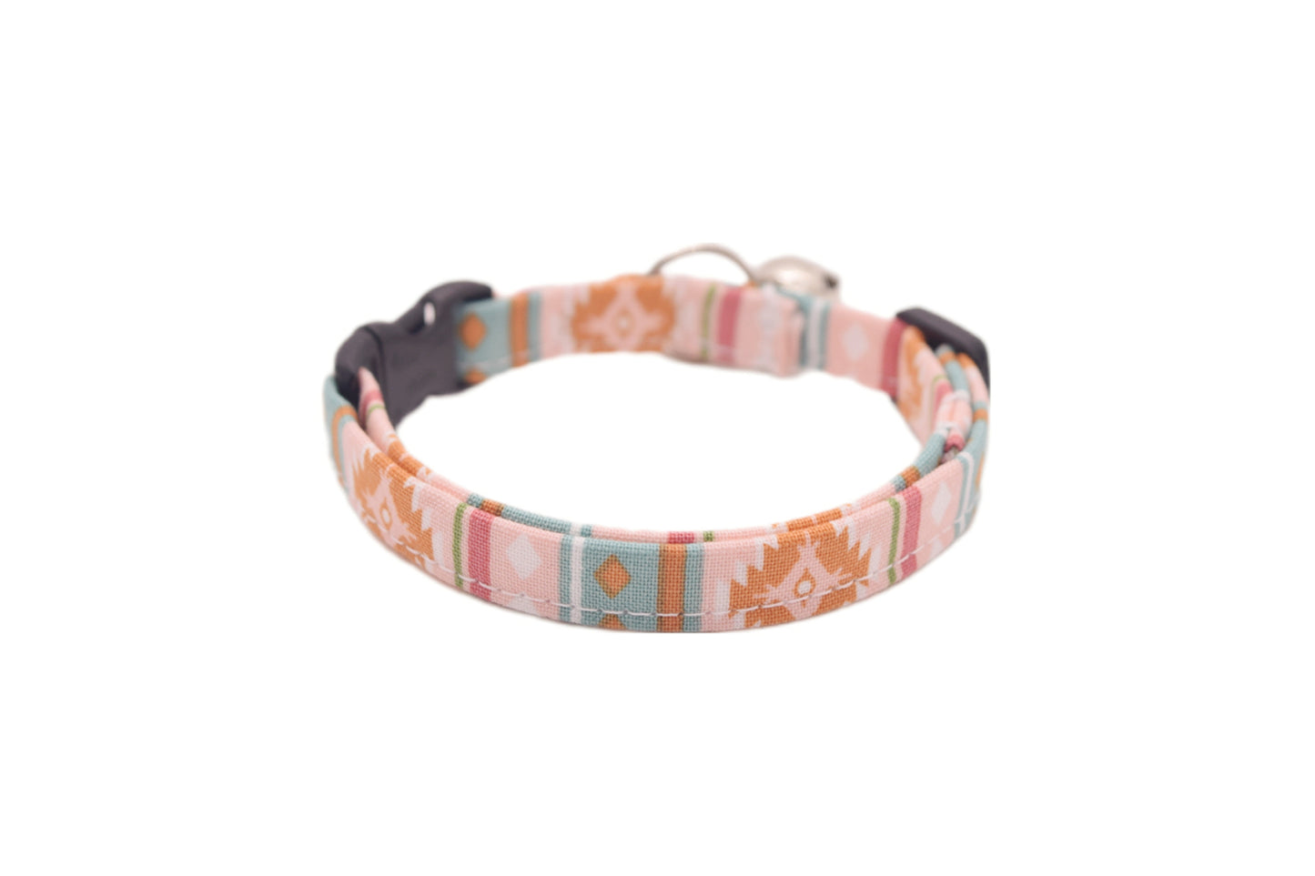 Pink Cat Collar - Girly Pink Southwest Tribal Breakaway Cat Collar - Handmade by Kira's Pet Shop