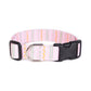 Pastel Pink Easter Stripes Dog Collar - Handmade by Kira's Pet Shop