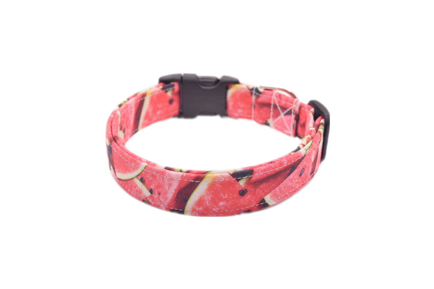 Pink Watermelon Slices Dog Collar - Handmade by Kira's Pet Shop