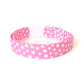 Pink & White Stars Dog Collar - Handmade by Kira's Pet Shop