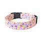 Purple Orange & Yellow Floral Dog Collar - Handmade by Kira's Pet Shop