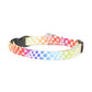 Rainbow Dots on White Breakaway Cat Collar - Rainbow Cat Collar - Handmade by Kira's Pet Shop