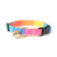 Wide Rainbow Stripes Breakaway Cat Collar - Colorful Rainbow Cat Collar - Handmade by Kira's Pet Shop