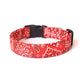 Red Bandana Print Paisley Dog Collar - Handmade by Kira's Pet Shop