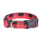 Red Buffalo Plaid Dog Collar - Red & Black Buffalo Check Plaid - Handmade by Kira's Pet Shop