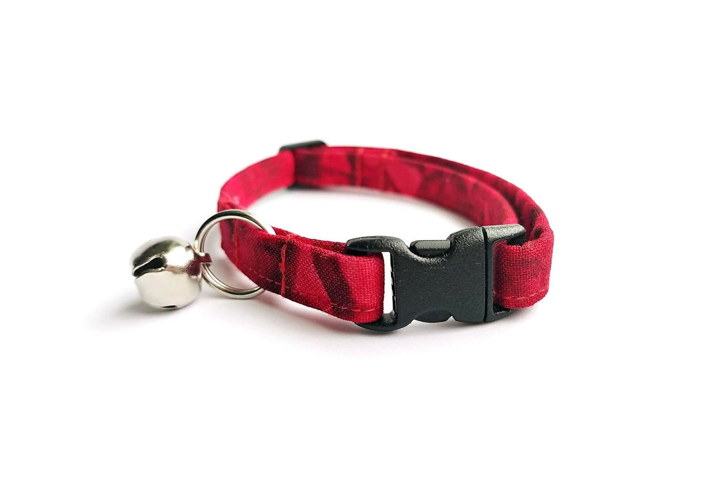Ruby Red Crystal Breakaway Cat Collar - Red Cat Collar -Handmade by Kira's Pet Shop