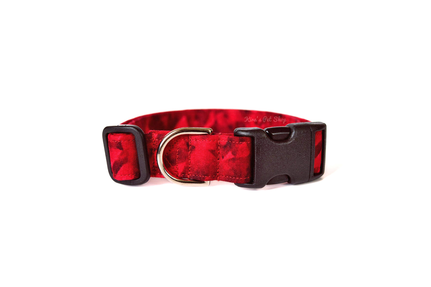 Ruby Red Crystal Dog Collar - Handmade by Kira's Pet Shop