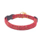 Red Marble Cat Collar - Red & Gold Quartz Pattern - Breakaway Cat Collar - Handmade by Kira's Pet Shop