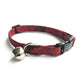Red Maple Leaves Cat Collar - Breakaway Cat Collar - Handmade by Kira's Pet Shop