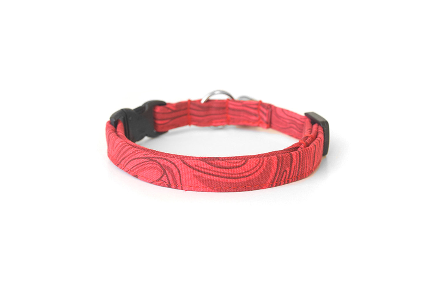Red Marble Cat Collar - Breakaway Cat Collar - Handmade by Kira's Pet Shop