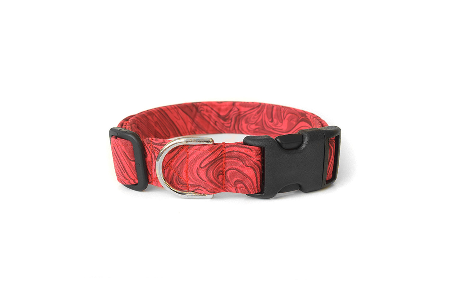 Red Marble Dog Collar - Handmade by Kira's Pet Shop