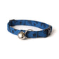 Navy Blue Dog Collar - Blue with Black Retro Triangles & Shapes - Breakaway Cat Collar - Handmade by Kira's Pet Shop