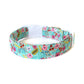 Turquoise Multicolor Floral Dog Collar - Handmade by Kira's Pet Shop